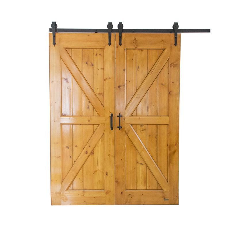 Doorwin 2021Best price offer wood door double K type interior barn door sliding door for house by Doorwin