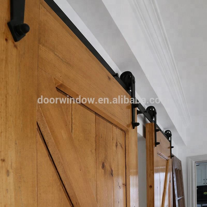 Doorwin 2021Best price offer wood door double K type interior barn door sliding door for house by Doorwin