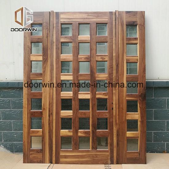 Doorwin 2021Black Walnut Solid Wood Entrance Door with Sidelight - China 30 Inch Entry Door, Double Glass Door