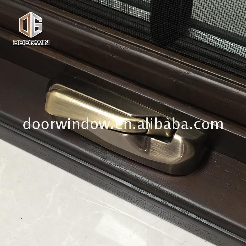 Doorwin 2021Black oak alu wood 3 glass crank casement windows