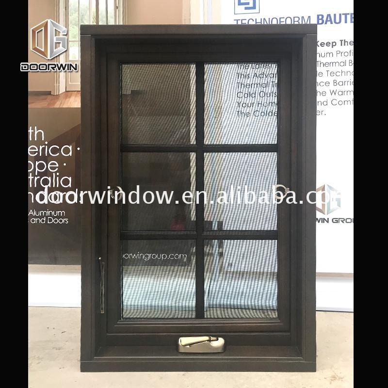 Doorwin 2021Black oak alu wood 3 glass crank casement windows