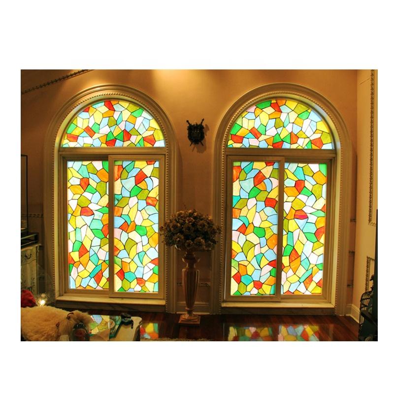 Doorwin 2021Boston discount wooden double glazed windows with stained glass