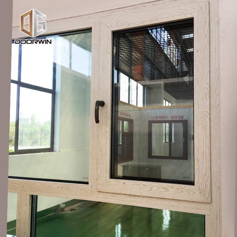 Doorwin 2021Boston wood grain burglar proof double glazed aluminum casement window as2047by Doorwin
