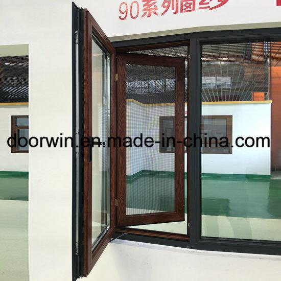 Doorwin 2021Brown Color Outswing Window Double Thermal Break Aluminum Window for House - China Outswing Window, Wood Grain Color Finishing