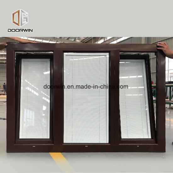 Doorwin 2021Canada Project Case Oak Wood Window 3 Panel with Built in Shutter - China Tilt and Turn Window, Casement Window