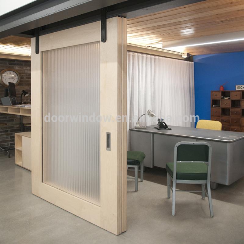 Doorwin 2021Canada pine larch wood interior doors ready door frame white color barn sliding door with track by Doorwin