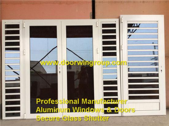 Doorwin 2021Caribbean Aluminum Louver Window Combined with French Door, China Top Quality Aluminum Secure Glass Shutter Windows - China Caribbean Aluminum Glass Shutter, Cribbean Louver Window