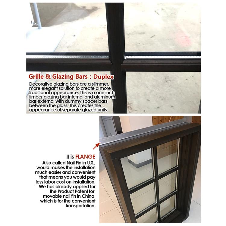 Doorwin 2021Cheap Factory Price american aluminum crank window with grill design hand