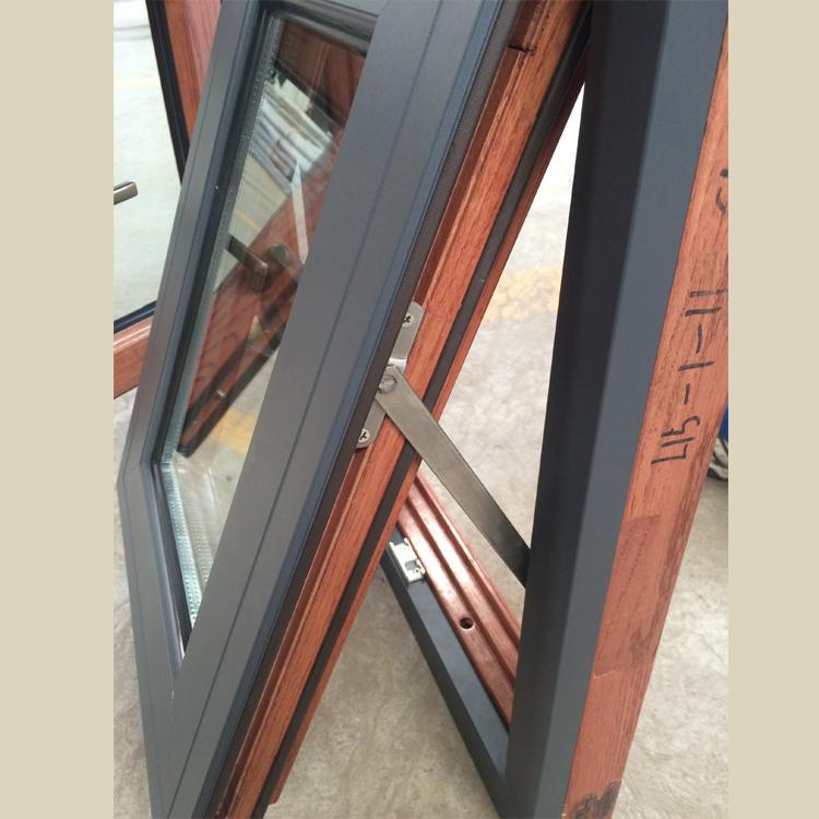 DOORWIN 2021China Manufactory hardwood double glazed windows prices german style wood with aluminum clading window