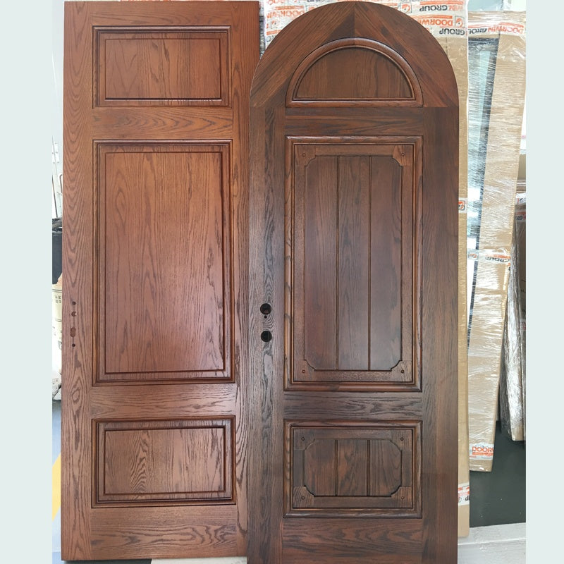 Doorwin 2021Europe church front door round top design wooden single main door design made of oak wood