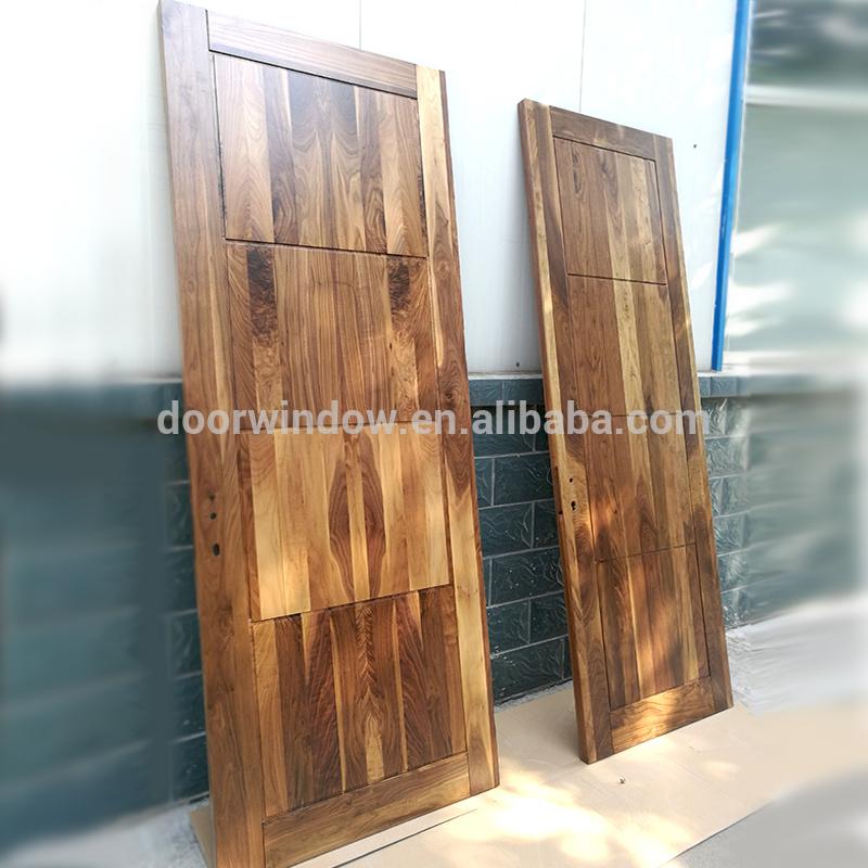 Doorwin 2021China factory wooden single main door design 100% walnut natural color flush door for decoration by Doorwin