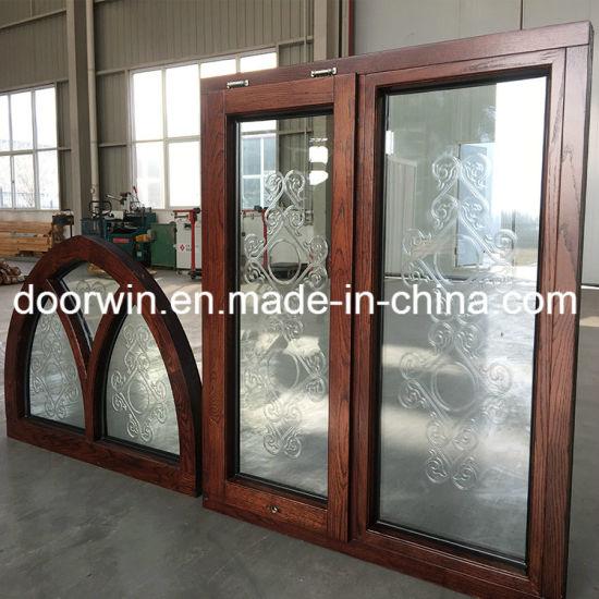 DOORWIN 2021Chinese Style Carve Glass Round Top Design Window with Aluminum Clad Oak Wood - China Wood Aluminium Window, Wood Carving Window Design