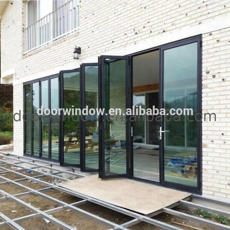 DOORWIN 2021Curved folding door commercial room dividers double glass aluminum outdoor by Doorwin on Alibaba