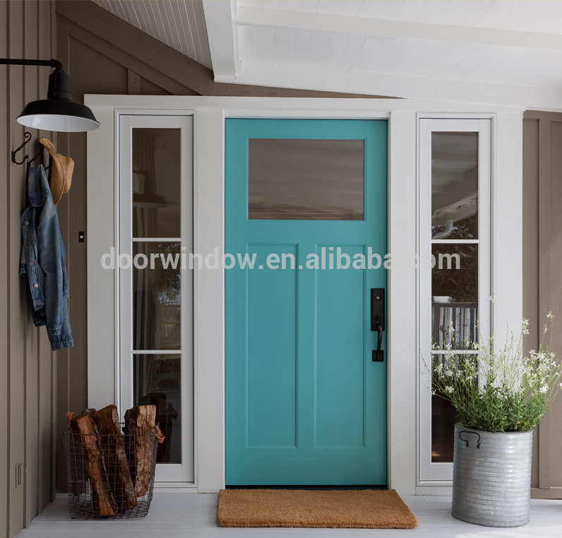 Doorwin 2021Customer front entry door solid wood panels door with sidelite glass panels for ideas by Doorwin