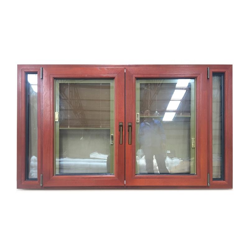 DOORWIN 2021Double Casement Windows Aluminum Wood Composite Integral Blinds Tilt Turn Window by Doorwin
