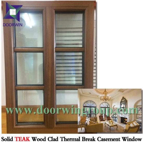 DOORWIN 2021Double Glazing Glass Aluminum Wood Interior Window, Horizontal Bar in The Glass Aluminum Wood Window - China Window, Aluminum Window