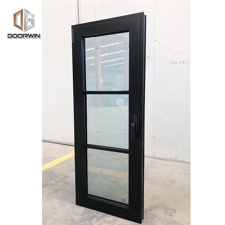 DOORWIN 2021Double toughened aluminum tilt and turn window casement door grill design by Doorwin