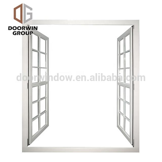 DOORWIN 2021European style San Francisco LA popular white color stain finished pine wood French push out window with grille design by DoorwinDOORWIN 2021