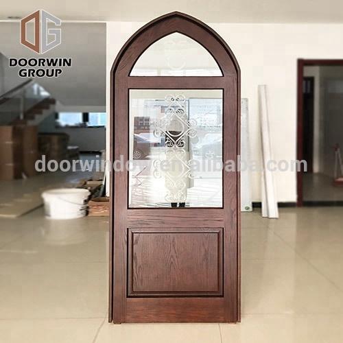 DOORWIN 2021European style entry doors carving designs decorative glass panels lowes exterior wood doors left or right hand hung door by DoorwinDOORWIN 2021