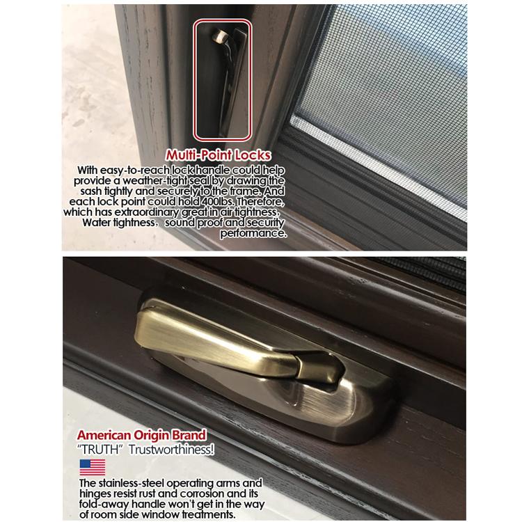 DOORWIN 2021Factory Supplying aluminum american crank casement window with cheap price