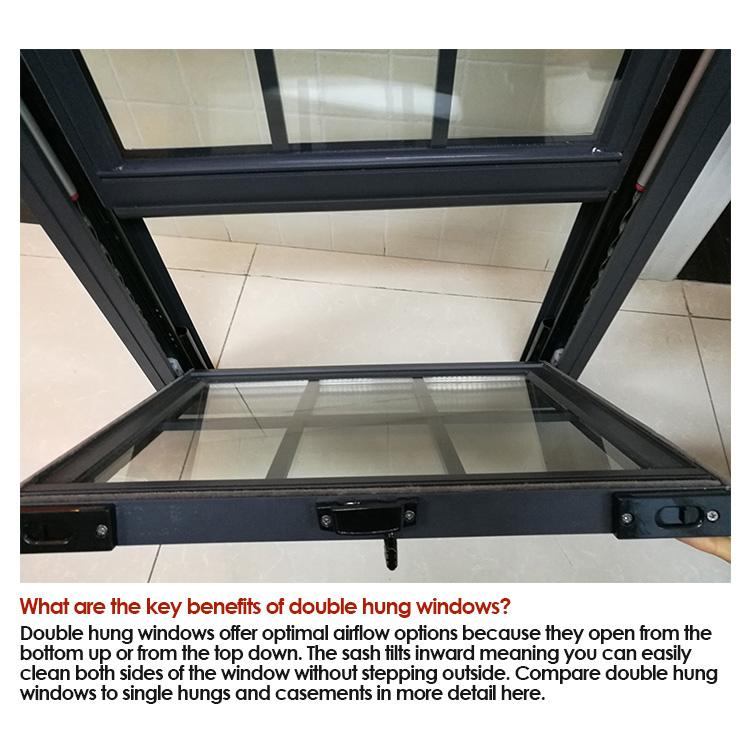DOORWIN 2021Factory Supplying aluminum frame glass window aluminium hung double windows