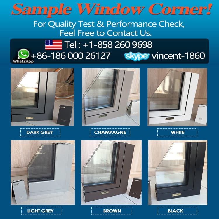 DOORWIN 2021Factory high quality general aluminum windows frosted glass awning window double glazing