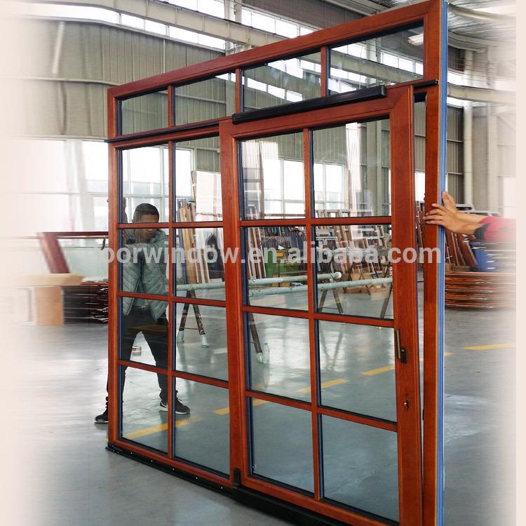 DOORWIN 2021Factory price wholesale glass door with transom and wood sliding doors german patio