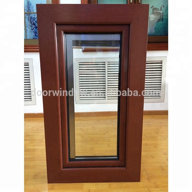 DOORWIN 2021Factory sale price prehung windows thermal break aluminum window with interior red oak wood claddingby Doorwin