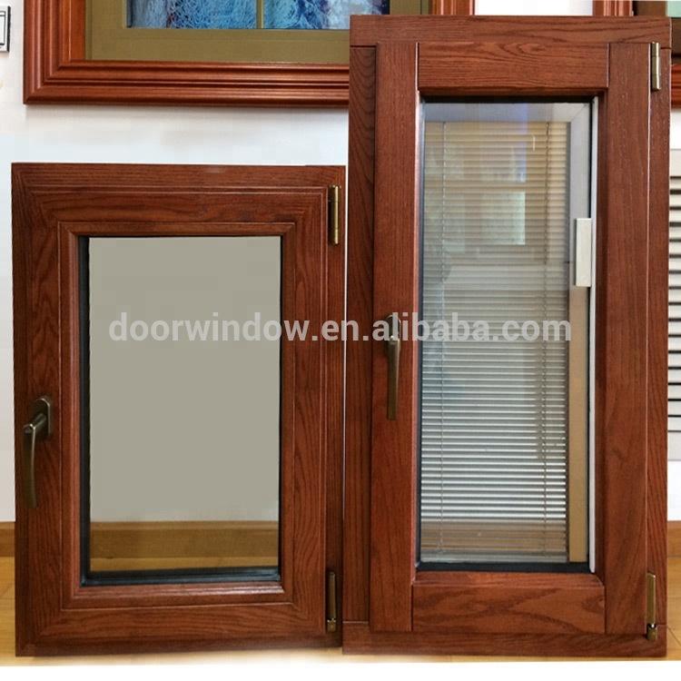 DOORWIN 2021Factory sale price prehung windows thermal break aluminum window with interior red oak wood claddingby Doorwin