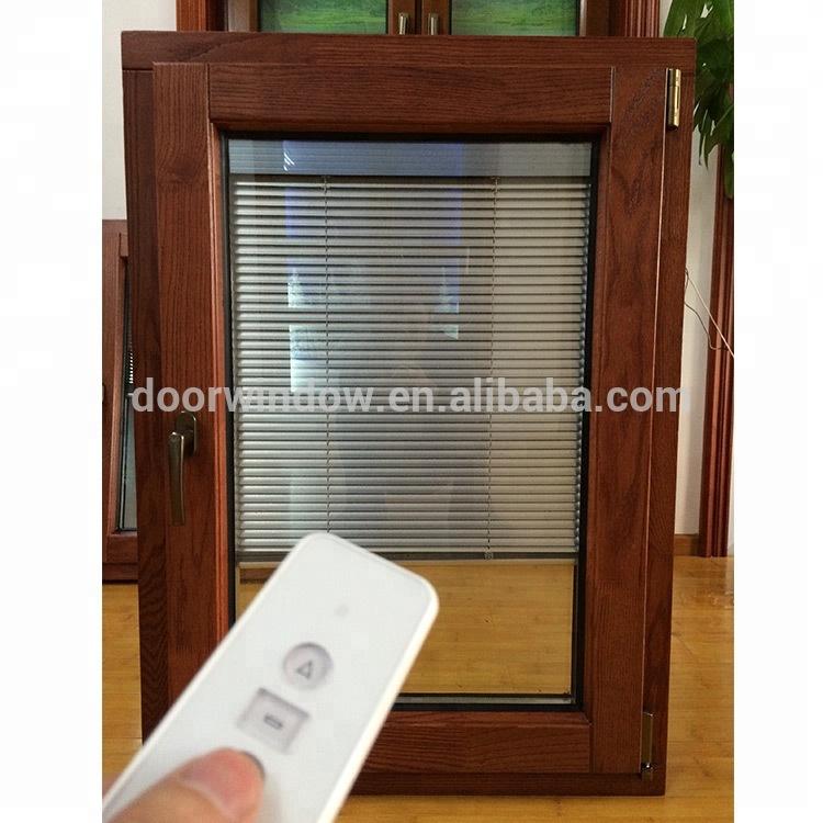 DOORWIN 2021Factory sale price prehung windows thermal break aluminum window with interior red oak wood claddingby Doorwin