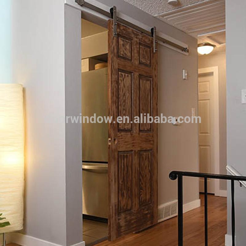 DOORWIN 2021Fancy interior doors red oak wooden barn sliding door with stainless steel hardware by Doorwin