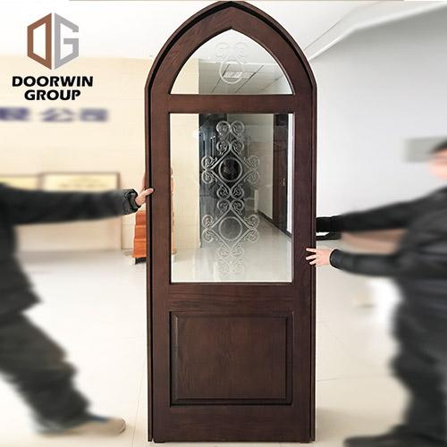 DOORWIN 2021Fantastic Arched Oak Wood Entry Door With Carved Glass
