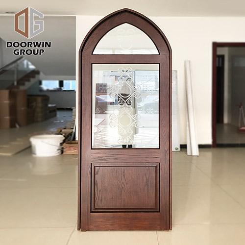 DOORWIN 2021Fantastic Arched Oak Wood Entry Door With Carved Glass