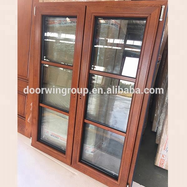 DOORWIN 2021Fashion design of oak wood france window with double glazing glassand real grille designby Doorwin
