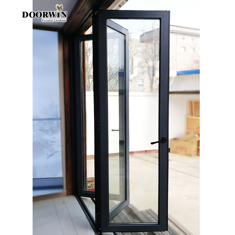 Doorwin 2021Los Angeles fancy external aluminium frame double glazed tempered glass exterior folding patio doors