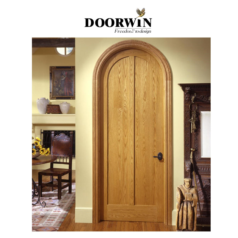 Doorwin 2021Canadian Red Oak knotty alder pine Solid Wood Interior Arched Top Entry Door