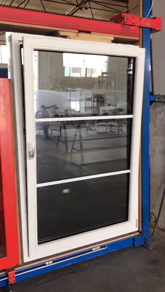 Doorwin 2021Anti theft mash screen tilt and turn soundproof double glass outward opening high quality casement vinyl window