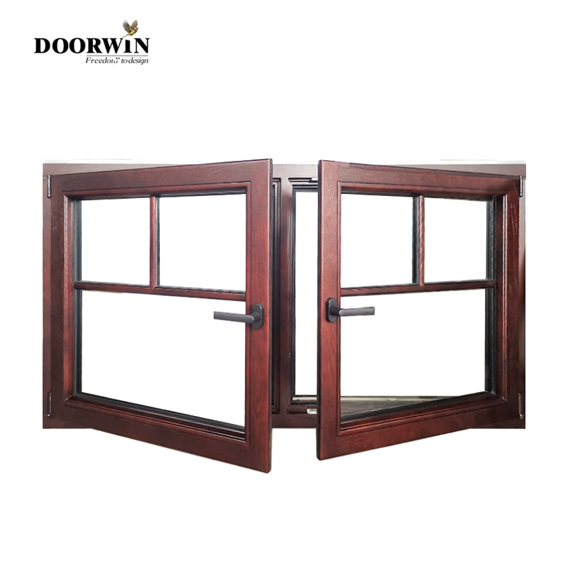 Doorwin 2021Factory Directly Supply french casement window florida wood and door european style glass replacement windows