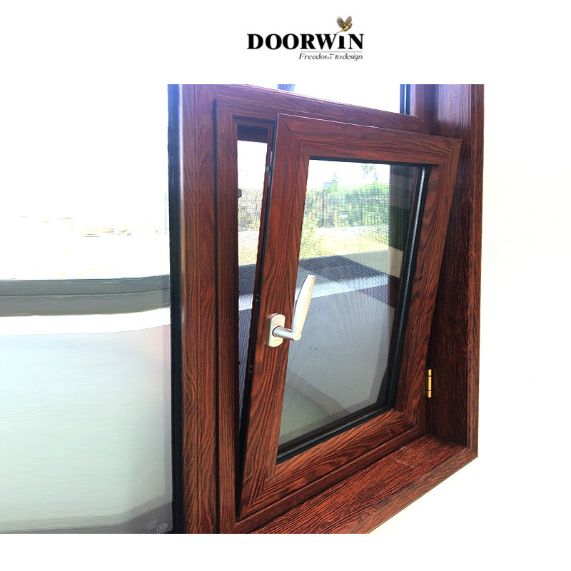 Doorwin 2021Hot Sale Top Quality Thermally Broken Aluminum 64 X 48 Tilt Turn Casement Security House Window