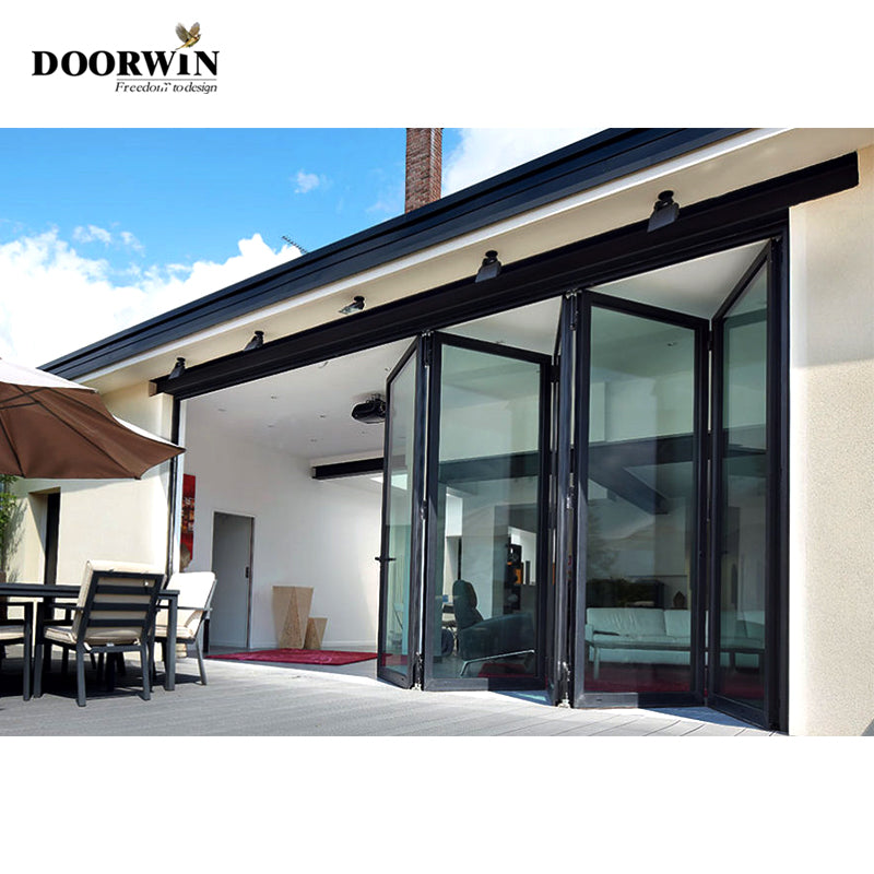 Doorwin 2021Most Popular Aluminum window high acoustic proof window and door heat insulated bifolding window