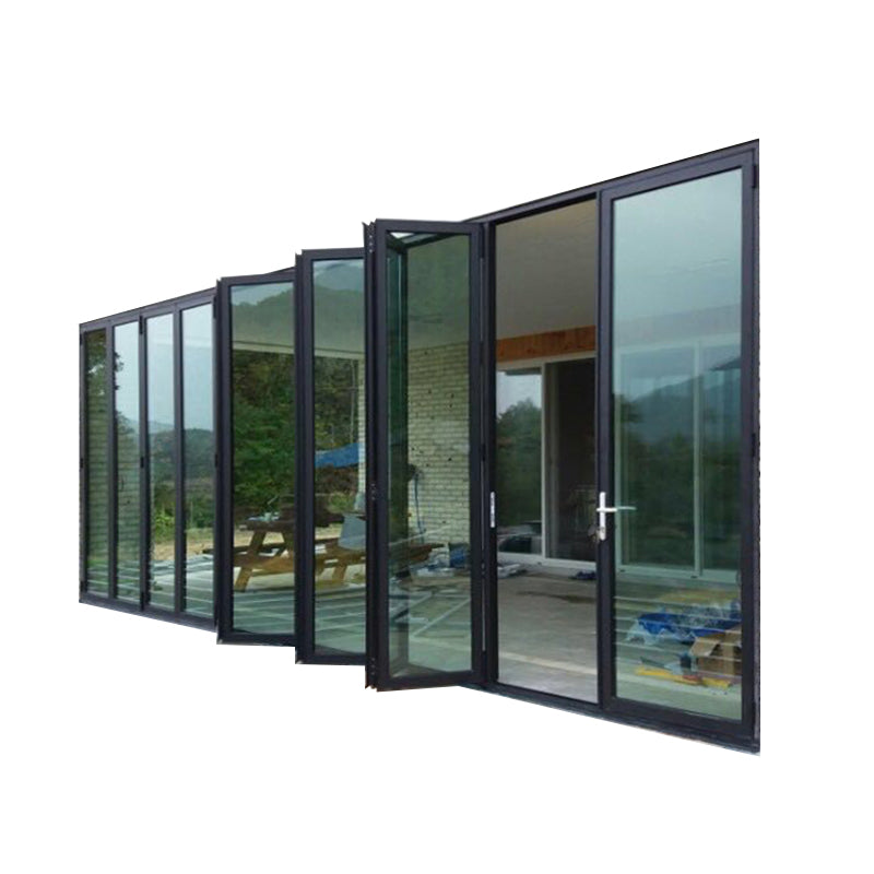 Doorwin 2021Thermal break aluminum 8 panels lowes bi fold outdoor bi folding door Bifold folding foldable bifolding accordion windows