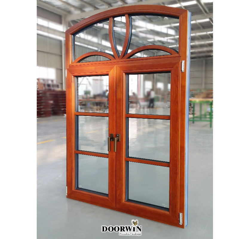 Doorwin 2021NFRC 2020 WIND half round arch aluminum wood casement drawing window