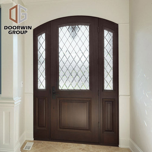 Doorwin 2021Luxury modern house villa main entrance entry wood glass door with side lite design