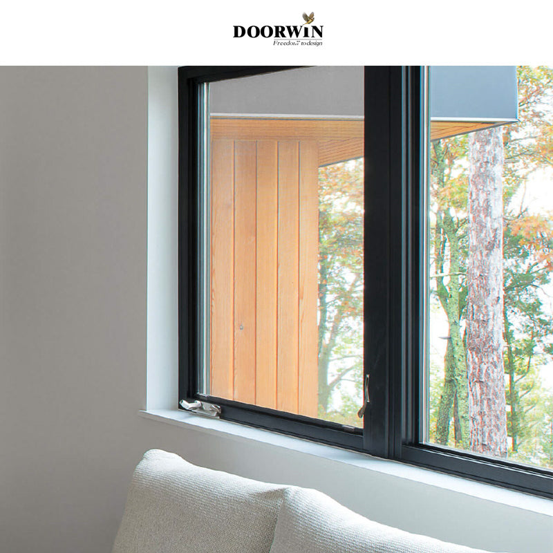 Doorwin 2021Best quality High Performance Tempered Glass American Style Crank Open Casement Windows