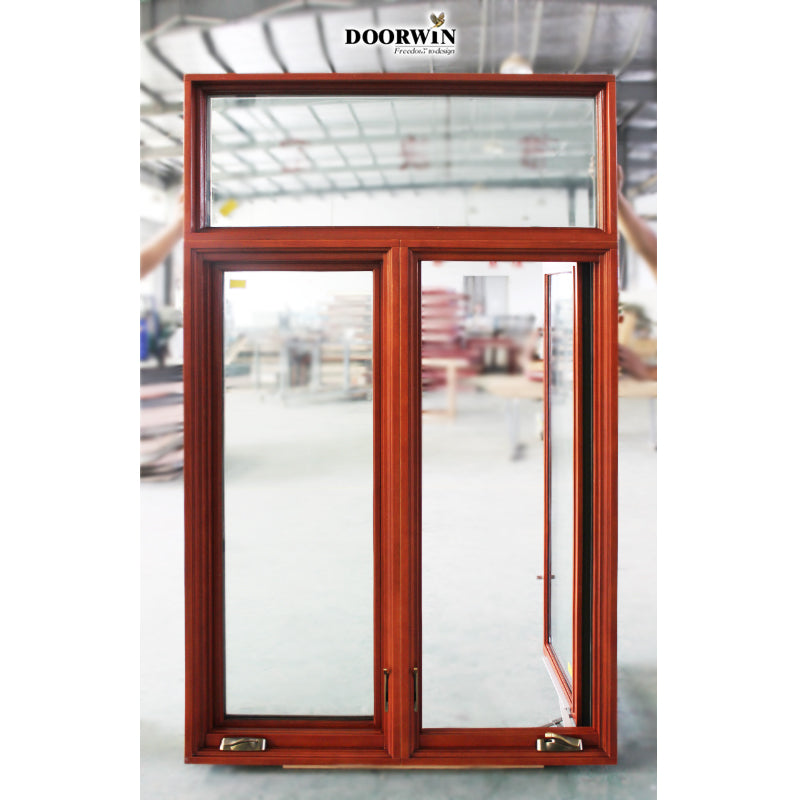 Doorwin 2021China manufacturer high quality low price aluminium wood windows American style fixed windows