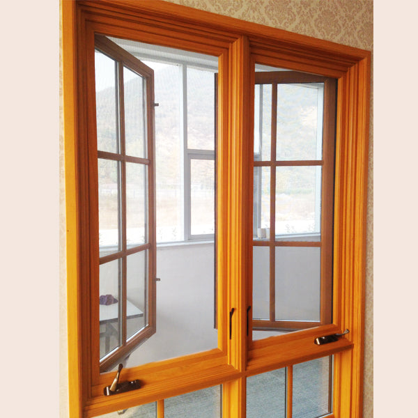Doorwin 2021Best Quality American style Foldable Crank Handle Aluminum Clad Solid Oak Wood Casement Windows