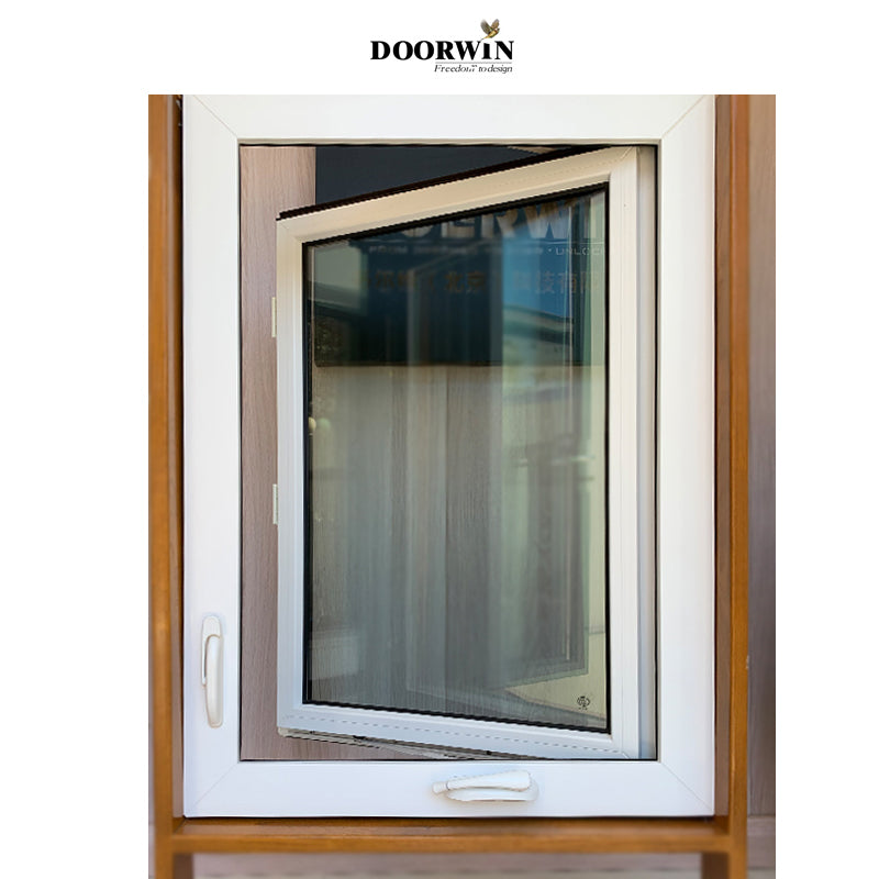 Doorwin 2021China Big Factory Good Price crank out by foldable handle casement UPVC frame windows