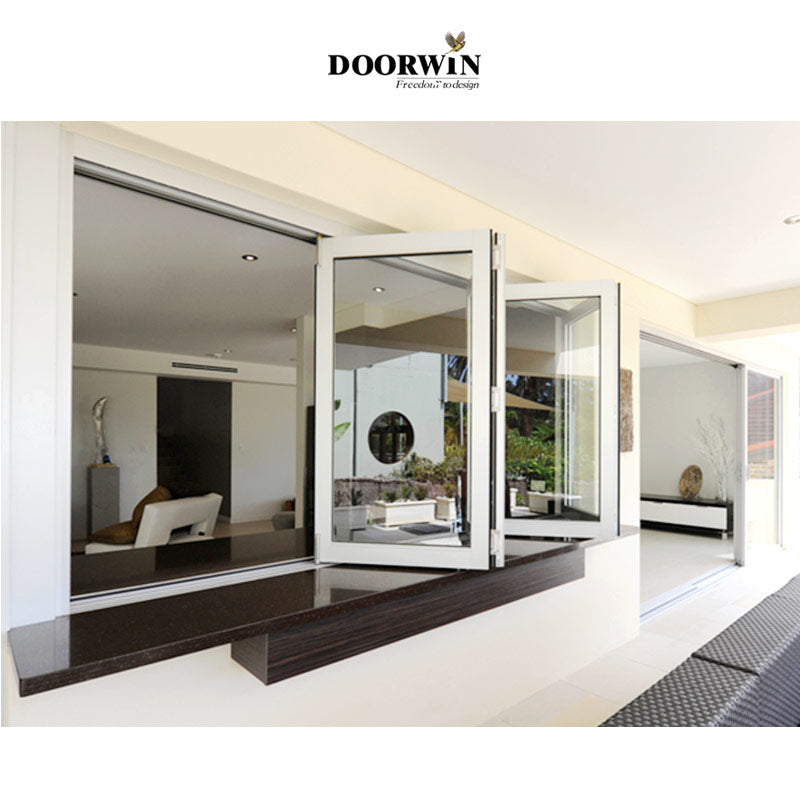 Doorwin 2021modern design commercial window frames foldable window tempered glass bi fold window Australia
