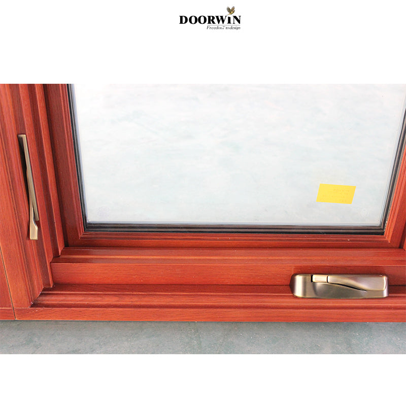 Doorwin 2021America NFRC standard Low-E glass radiation protection made in China top supplier push out swing wooden aluminum windows