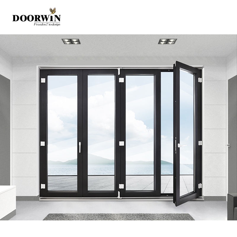 Doorwin 2021Slim Frame large view exterior double glazed triple forth panels doors bi folding glass entry doors